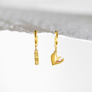 Mismatched Mending Heart + Bandaid Earrings